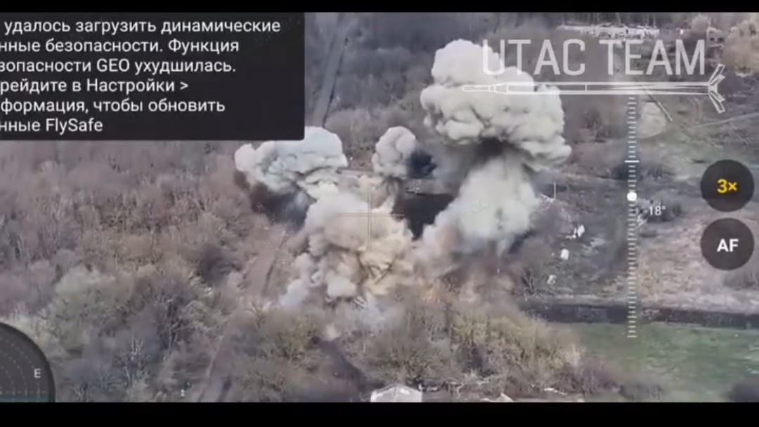 Ukrainian aviation destroyed Russian military position. Kursk Oblast (Russia). UTAC Team directed fire. April 2025