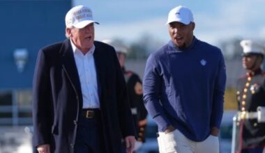 Donald Trump's 12-word message to Super Bowl winner Saquon Barkley after meeting Eagles star at POTUS's golf club