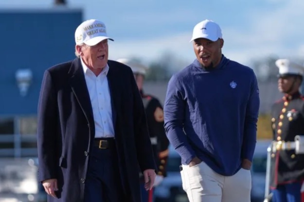 Donald Trump's 12-word message to Super Bowl winner Saquon Barkley after meeting Eagles star at POTUS's golf club