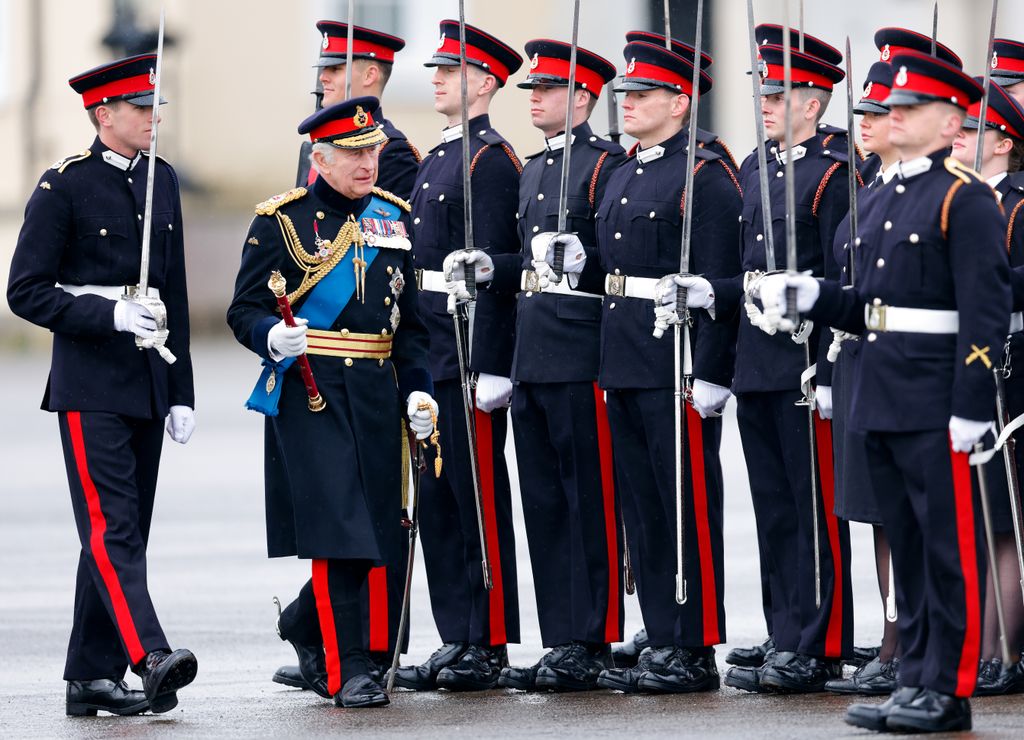 King Charles inspecting the troops in 2023 