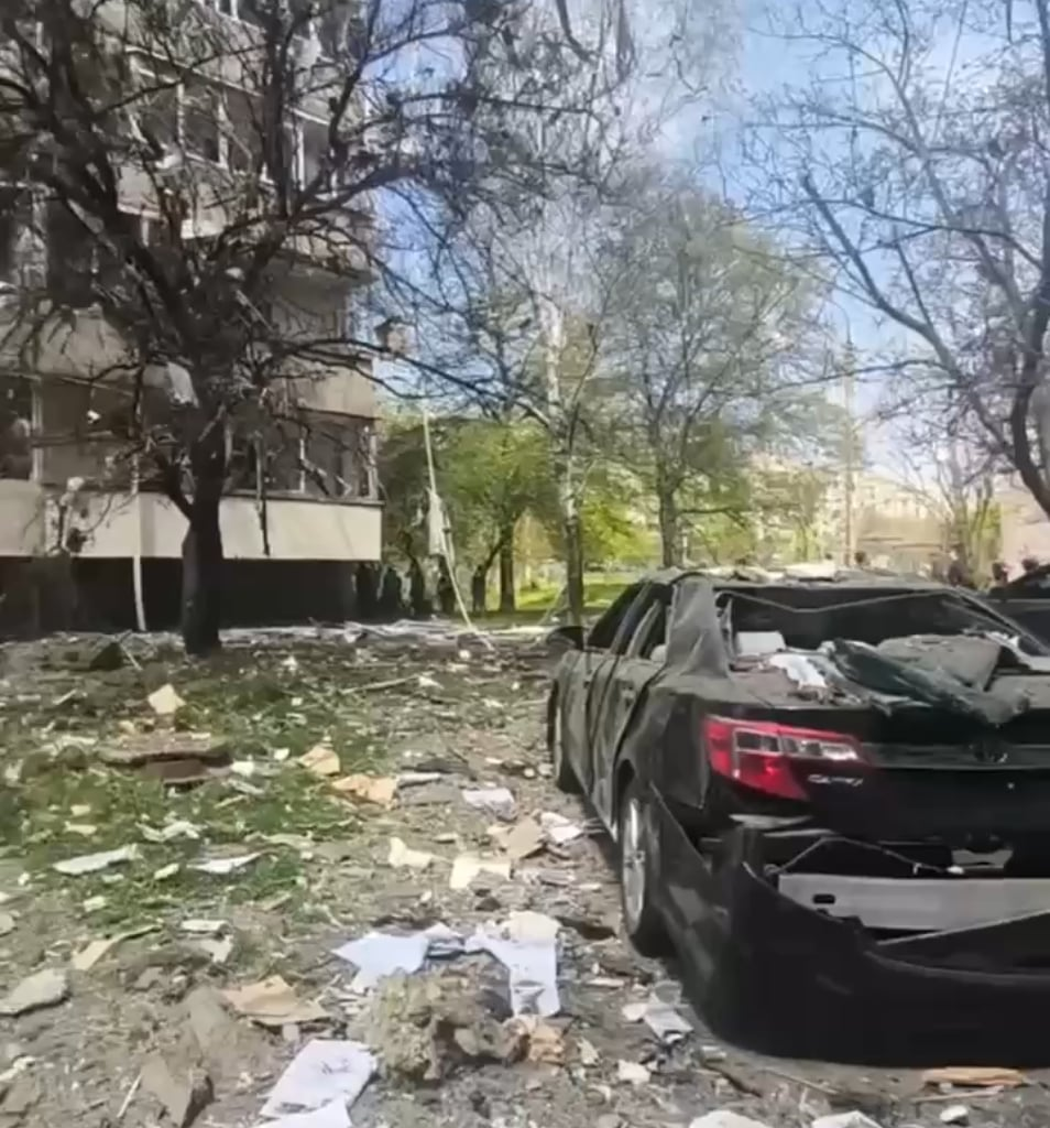 Russian army hit a block house in Zaporizhia