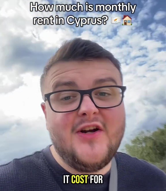 Man in Cyprus discussing monthly rent costs.