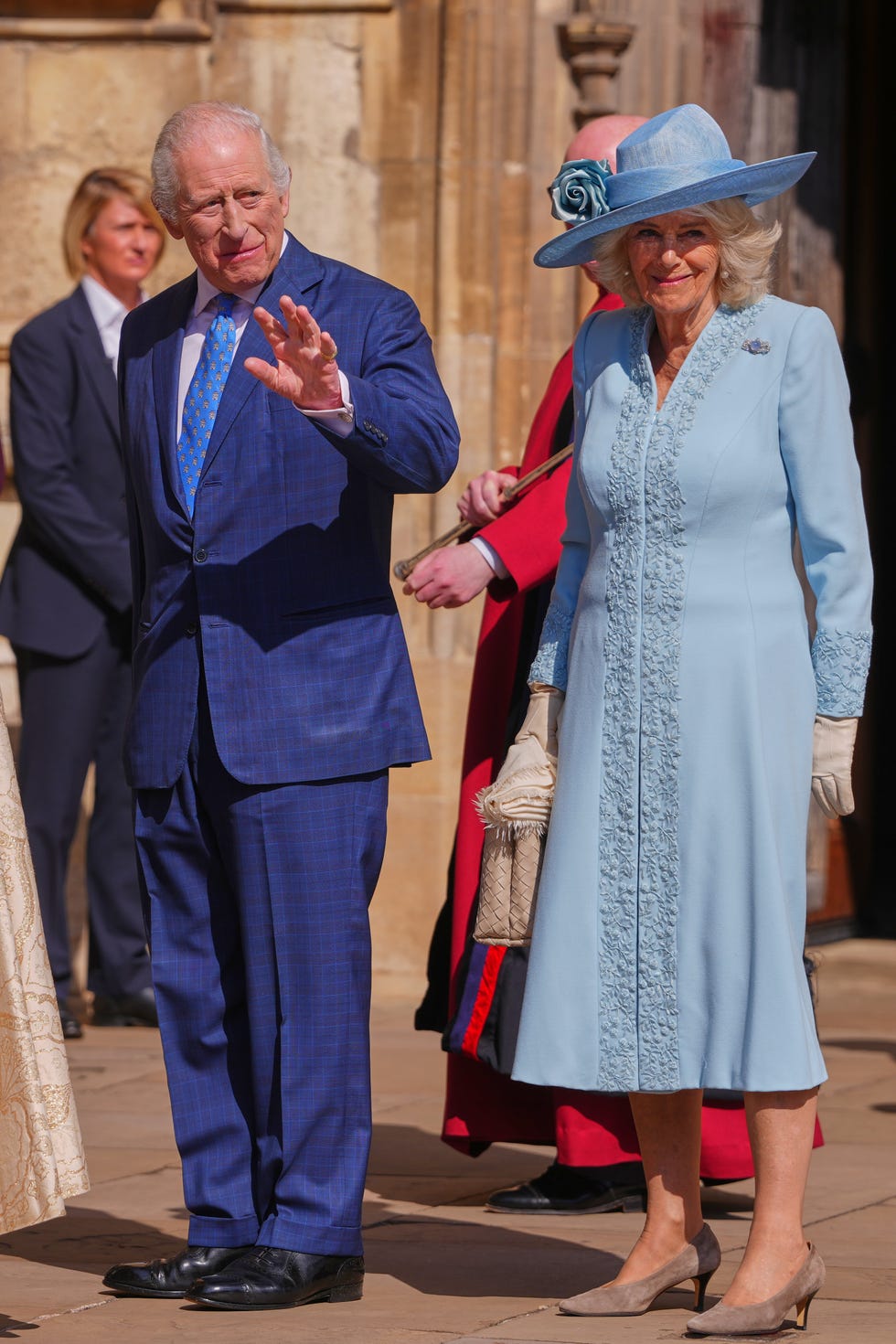 King Charles III And Queen Camilla Attend The 2025 Easter Service At St George's Chapel