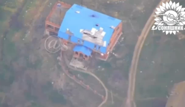 A MiG-29 airstrike by a French AASM HAMMER guided aerial bomb destroyed a Russian command post and a shed intended for security guards. April 2025, Southern Ukraine.