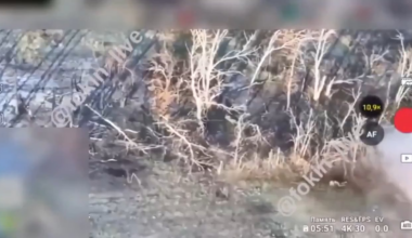 A Russian soldier is attacked by three different Ukrainian FPV drones at the same time (Unknown date)