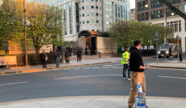 Filiming for Apple TVs Neuromancer in Canary Wharf yesterday.
