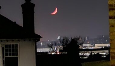 Giant red floating bannan AKA The Moon
