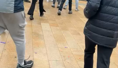 Fighting outside of Backroom Bandits gig in Derry