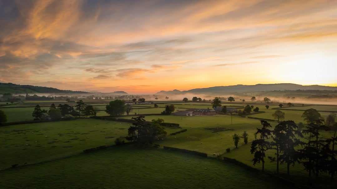 Majestic sunrise this morning near Garthmyl