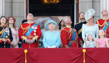 Princess Beatrice, Prince Andrew, Queen Elizabeth and other royals on the balcony at Buckingham Palace
