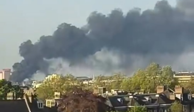 Pretty bad fire in what looks to be near Central/Camden.