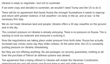"We need real peace, not the fullfilment of Russian fantasies"