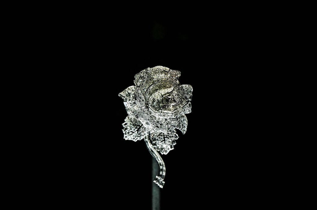 The Rose clip brooch, dated from 1938, was owned by Britain’s Princess Margaret. Photo: AFP The Rose clip brooch, dated from 1938, was owned by Britain’s Princess Margaret. Photo: AFP