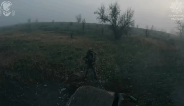 NSFW: Ukrainian soldiers found a russian soldier hiding inside of a pipe, and offered him to surrender. He refused, and was eliminated with grenades as a result. Toretsk, April 2025