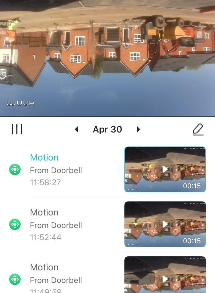 Put the door cam upside down and I’m away for the week