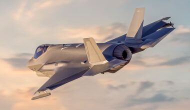 5th Generation F-35 Fighter jet airplane flying missiles on a combat mission. Modern fighter jets and Airforce pilots on deployment for air defence.