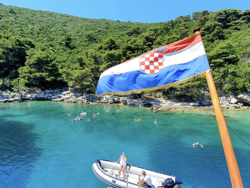 Guests enjoy a swim during a Unforgettable Croatia cruise.