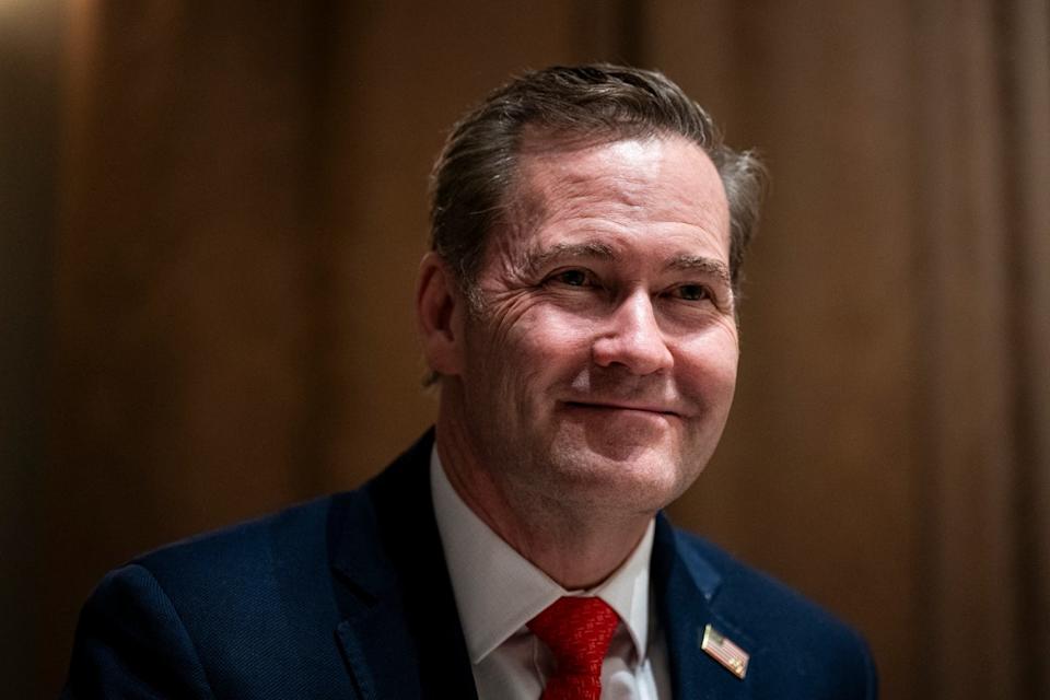 Mike Waltz defended Pete Hegseth during an appearance on Fox News on April 27, saying that he ‘couldn’t be prouder’ of him (EPA)