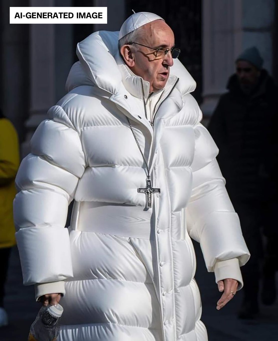 An AI image of Pope Francis' likeness in a white puffer coat went viral in 2023.