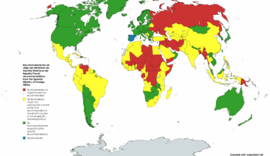 Recomendaciones de viaje de cada país según el ministerio de exteriores