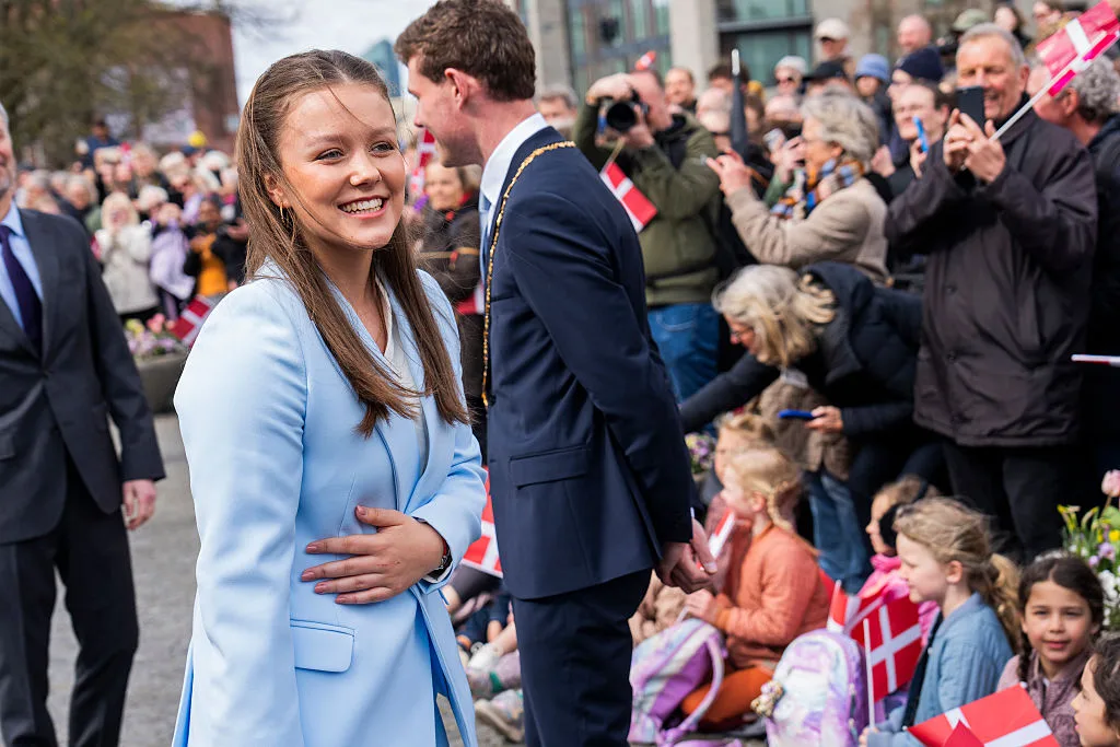 AARHUS, DENMARK - APRIL 11: Princess Isabella of Denmark arrives at Aarhus City Hall to mark Princess Isabella's 18th birthday on April 11, 2025 in Aarhus, Denmark.  (Photo by Martin Sylvest Andersen/Getty Images)