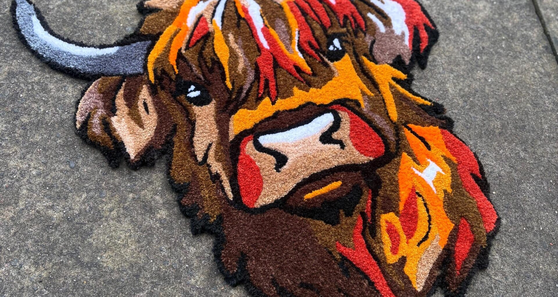 Custom highland cow rug
