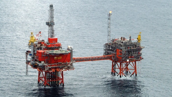 An oil rig in the North Sea