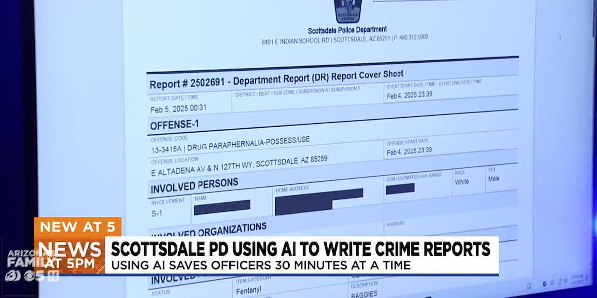 How Scottsdale police are using AI to help write crime reports