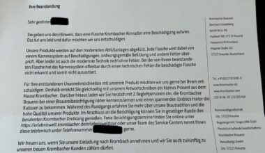 Krombacher Kundensupport for the win