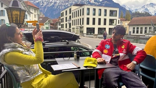 Ibrahim Ali Khan and Sara Ali Khan are currently vacationing in Switzerland.
