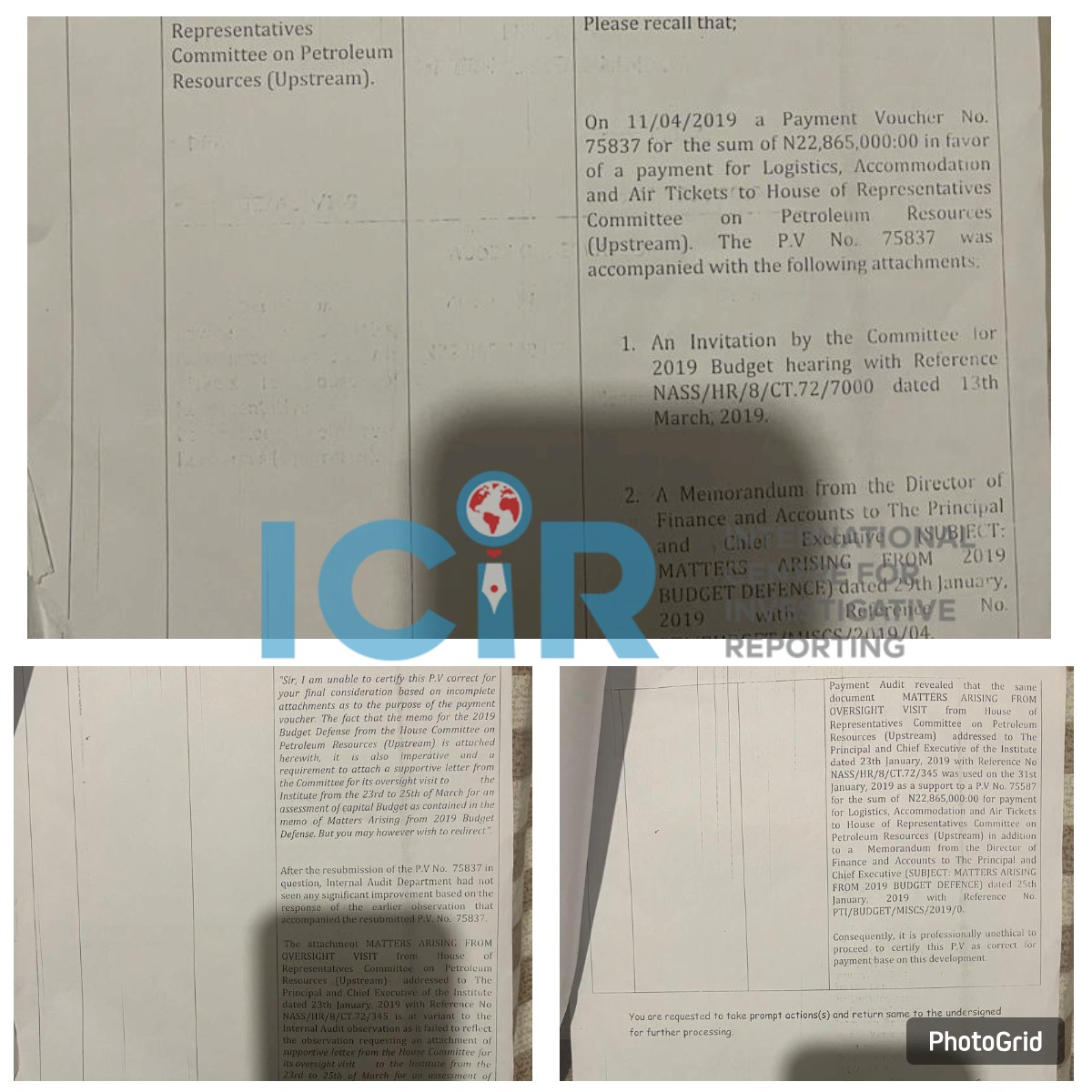 2019 Audit report on one of the oversight visits.