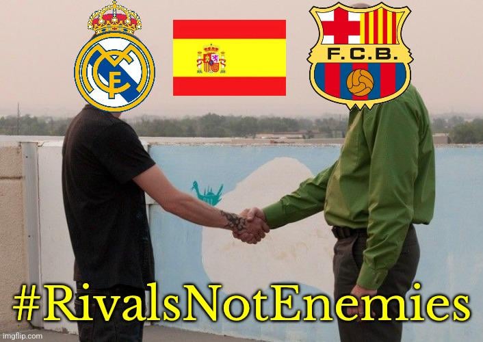 as a Madridista, i would like to support Barca till the end for Spain. RIVALS BUT NOT ENEMIES!
