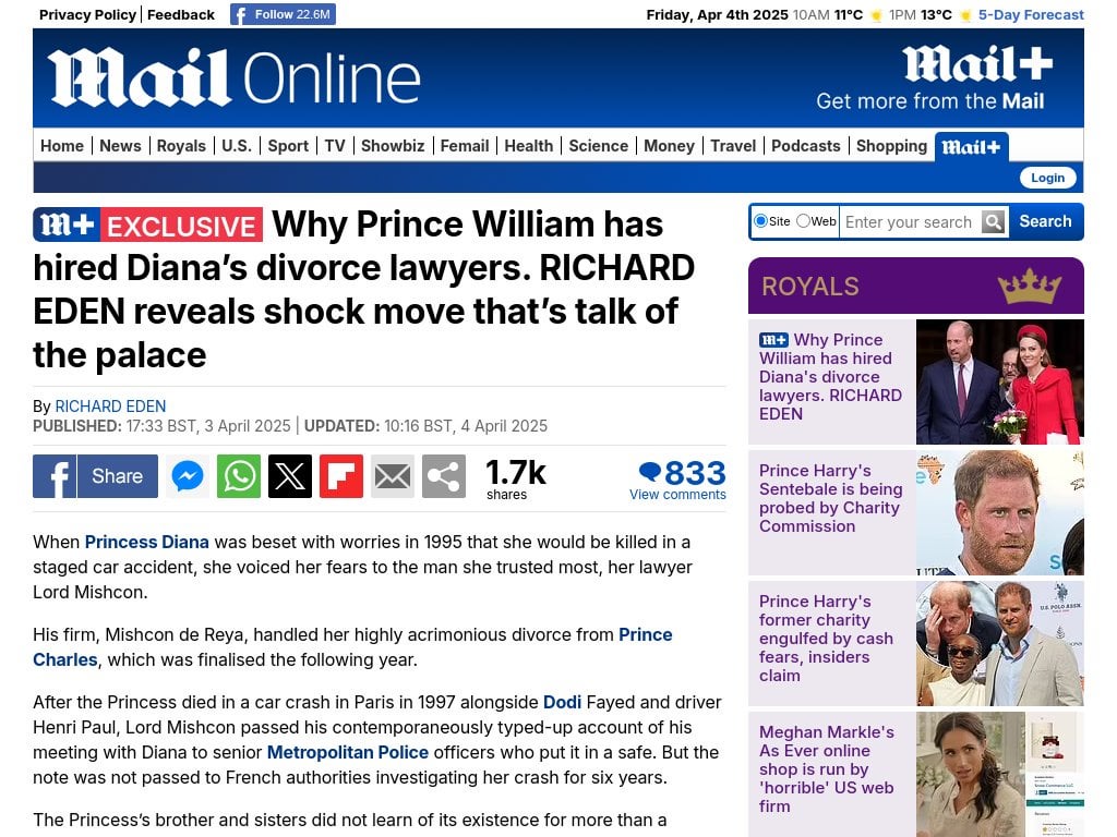 Prince William has hired new lawyers