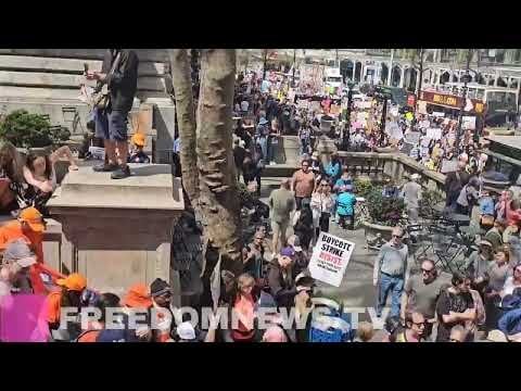 4-19-2025 3pm Tens of Thousands of Anti-Trump Protesters are Marching in Midtown Manhattan