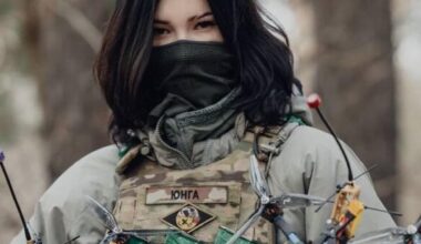 Ukrainian FPV drone operator - she is from the 4th Brigade of Operational Assignment named after Serhiy Mykhalchuk "Rubizh" - of the National Guard of Ukraine, April 2025.