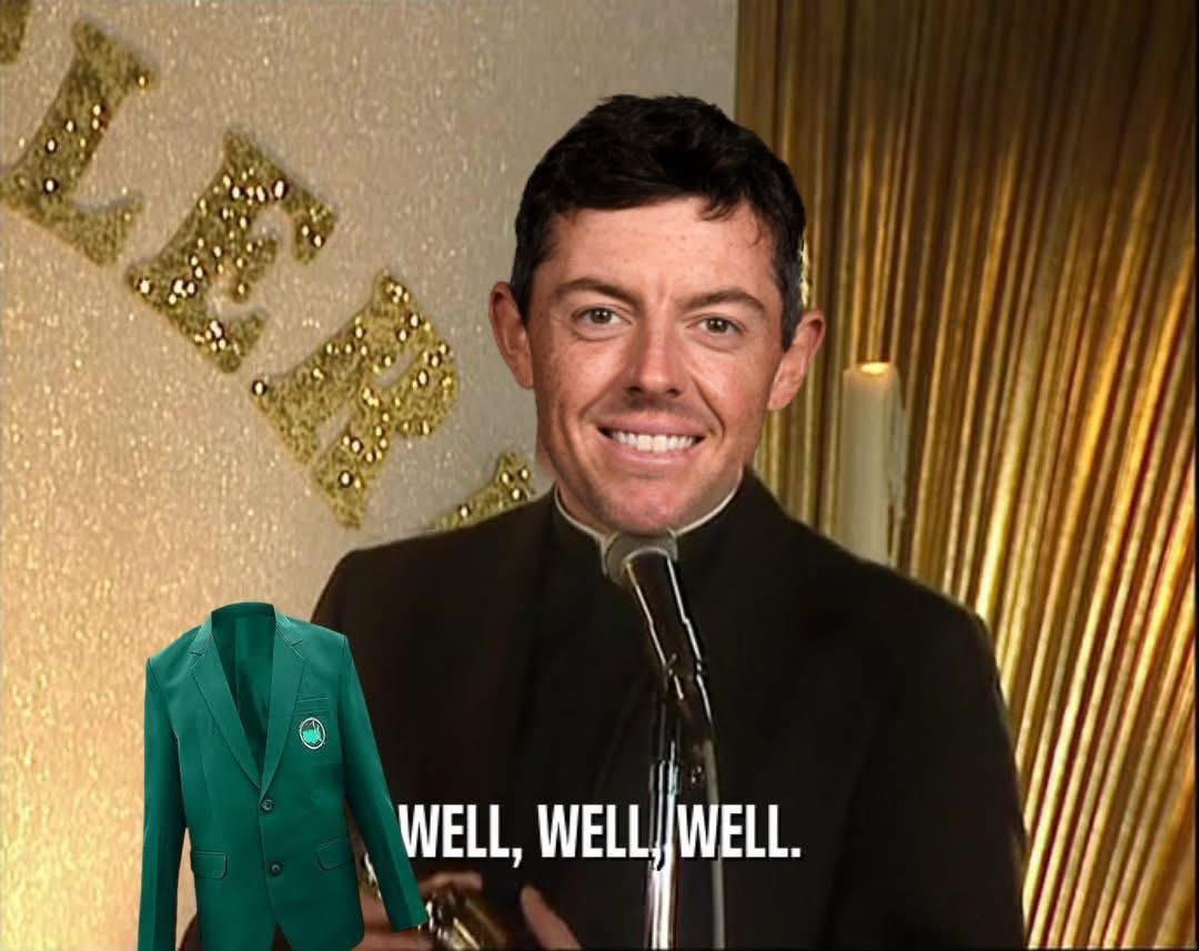 Rory giving his speech after getting his green jacket