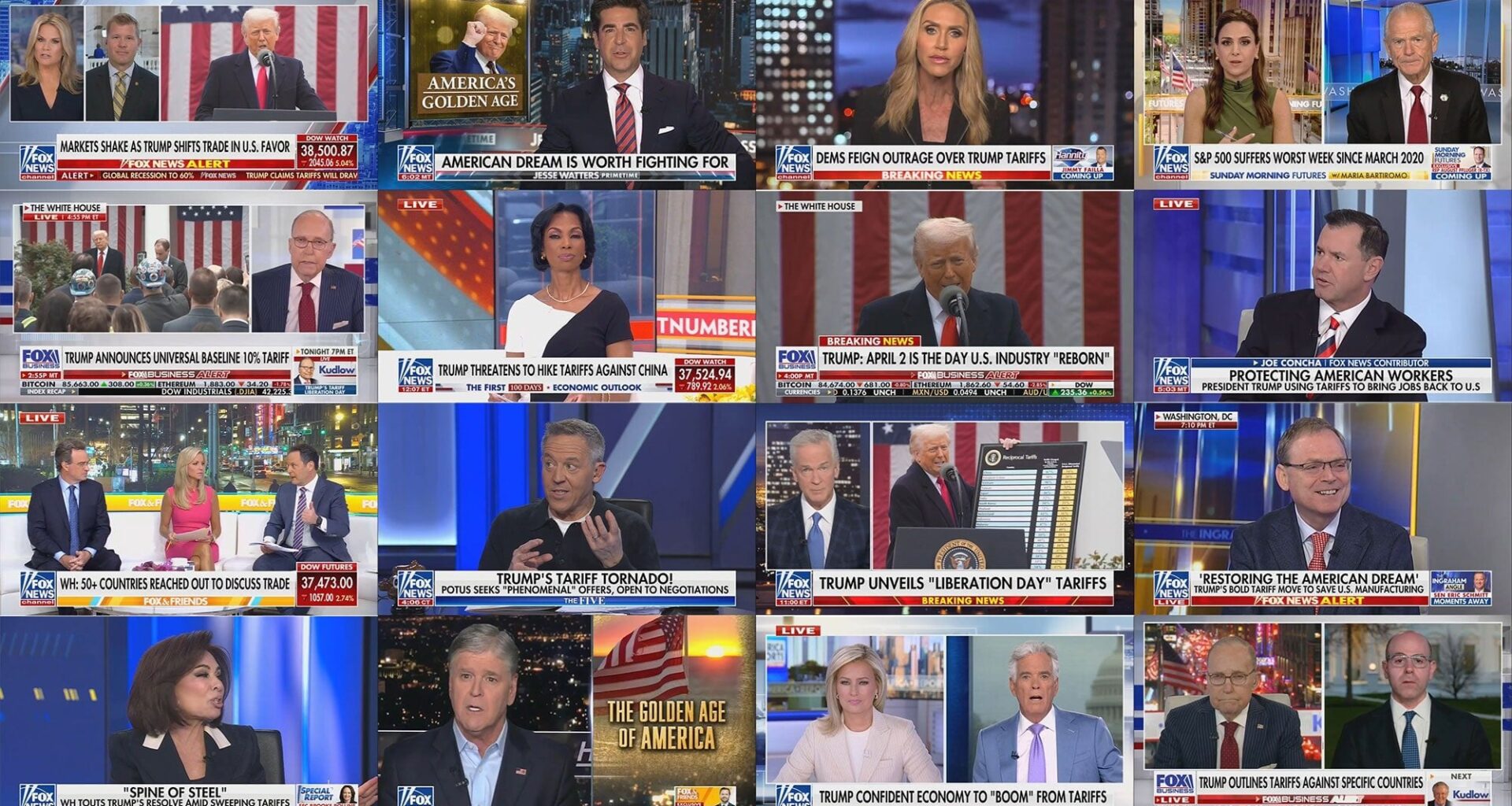 Here are 90 people across Fox News and Fox Business who cheered Trump’s destructive tariffs