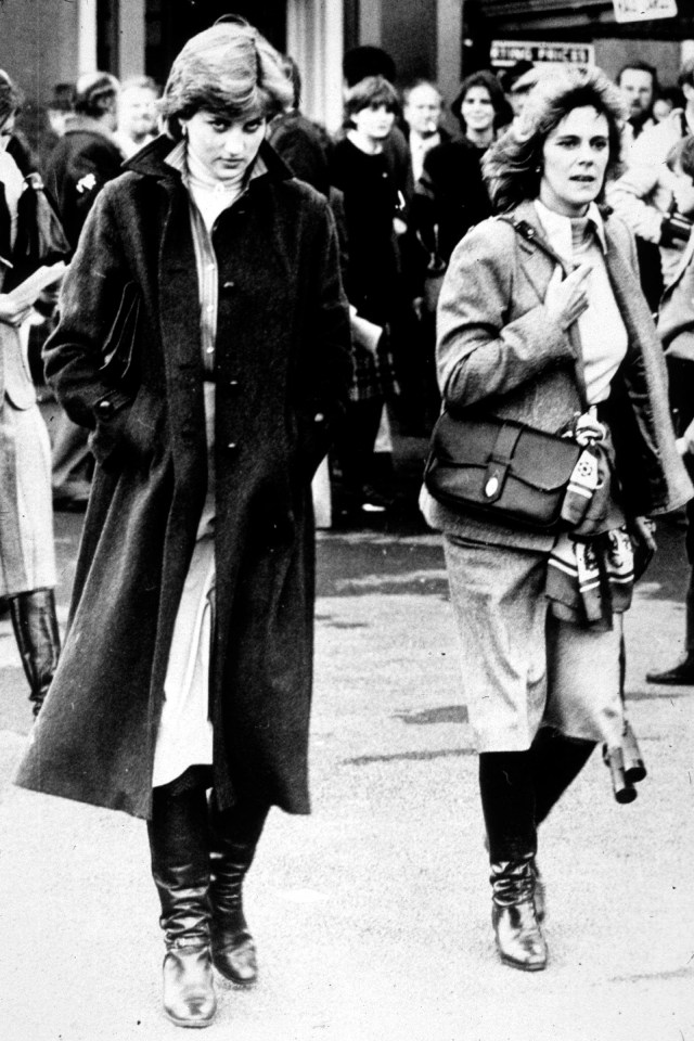 Princess Diana and Camilla Parker Bowles at a horse race.