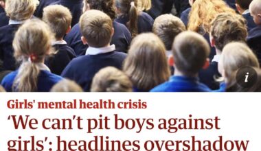Guardian upset that people are acknowledging the struggles of men for once.
