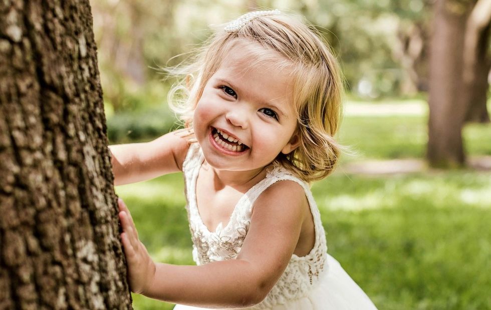 little girl smiling
