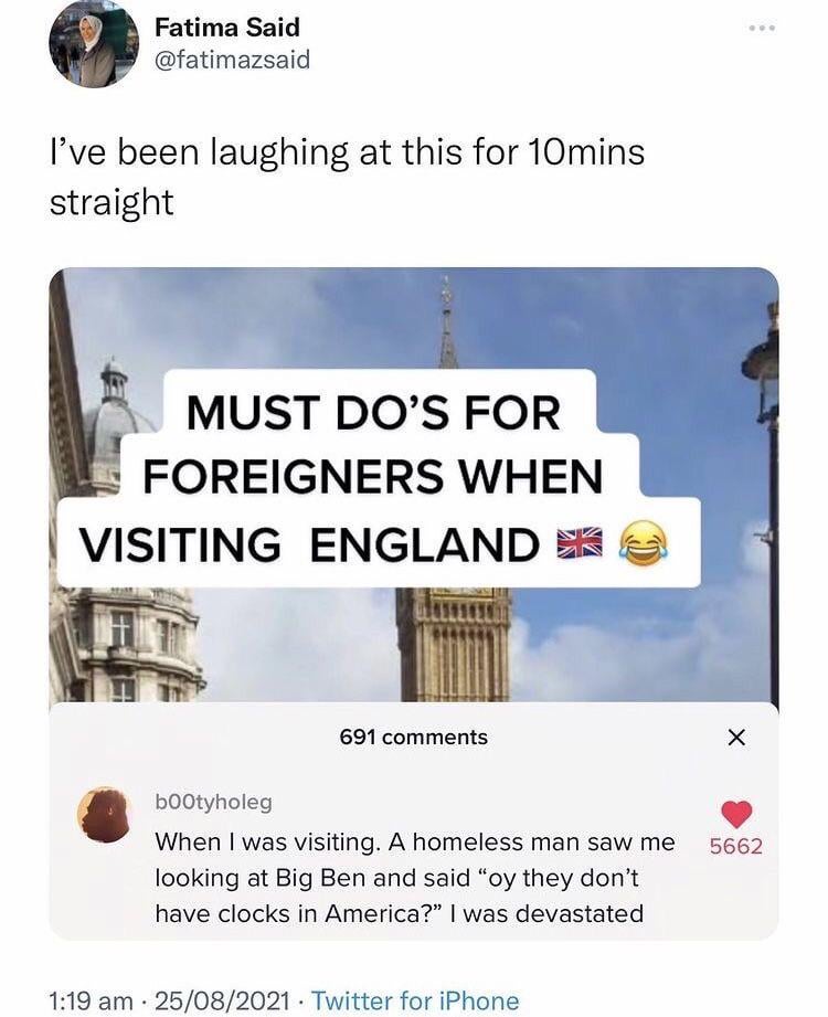Clocked by Big Ben and British sarcasm