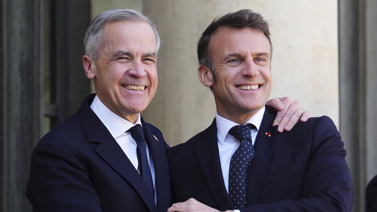 Canada Election Results 2025 Live: French President Emmanuel Macron congratulated Canadian Prime Minister Mark Carney on his electoral victory, stating that he viewed the Liberal Party leader as representing a "strong Canada." (File) Canada Election Results 2025 Live: French President Emmanuel Macron congratulated Canadian Prime Minister Mark Carney on his electoral victory, stating that he viewed the Liberal Party leader as representing a "strong Canada." (File)