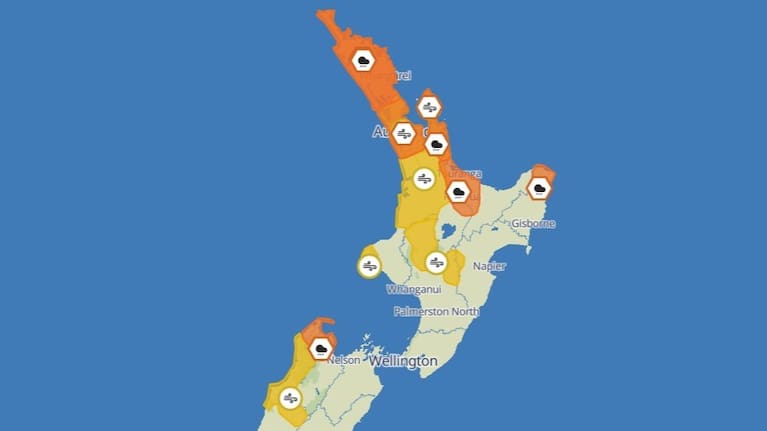 MetService has issued an updated range of heavy rain and strong wind warnings kicking in from this morning into Friday.