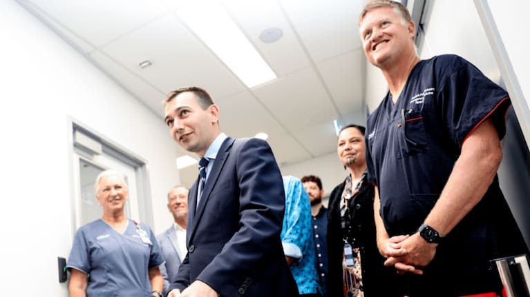 Minister of Health Simeon Brown at the opening of the new Adult Emergency service in Auckland Hospital.