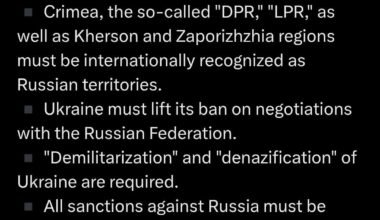 Russia has put forward its delusional terms for "peace"