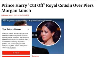 Prince Harry 'Cut Off' Royal Cousin Over Piers Morgan Lunch