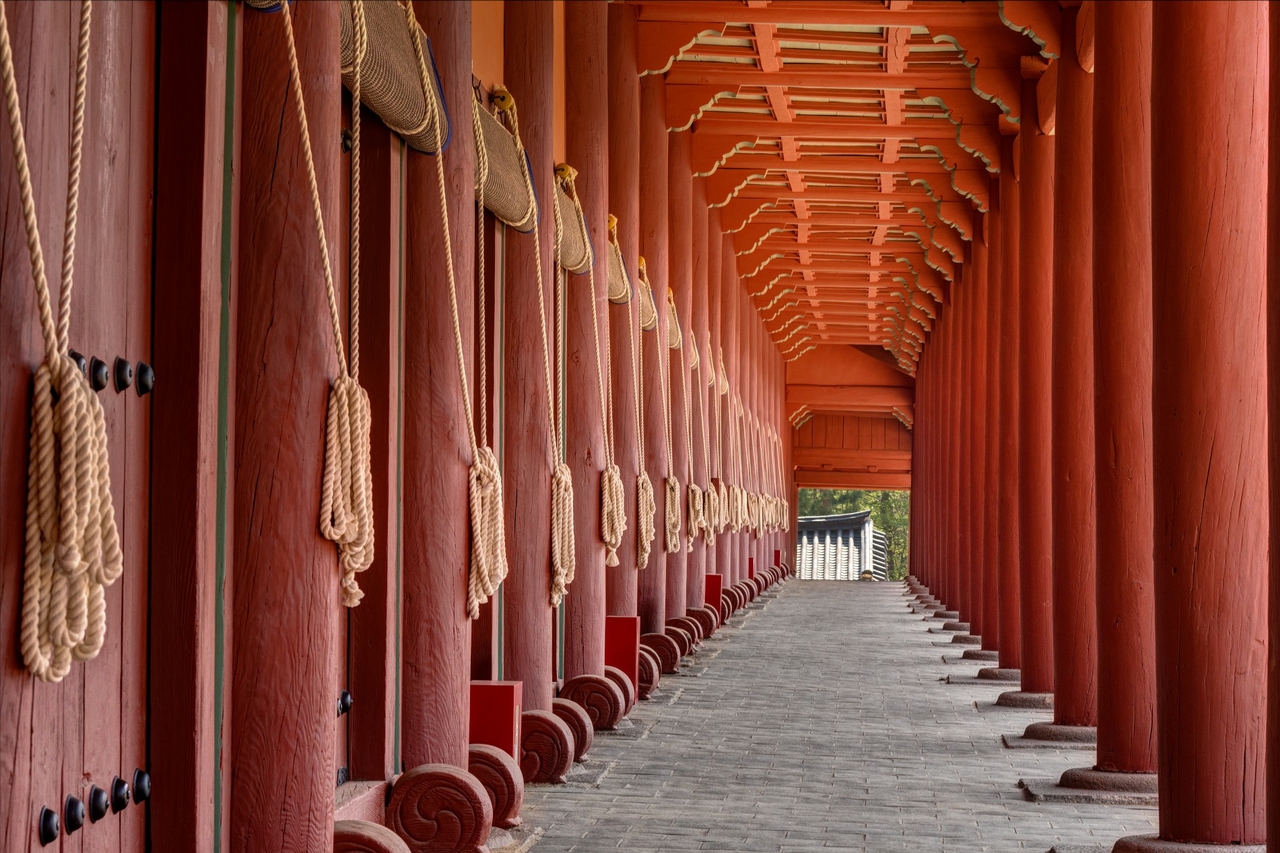 This photo released by the Korea Heritage Service shows the restored Jongmyo Jeonjeon, the main hall of the royal shrine of the Joseon Dynasty. (Yonhap)