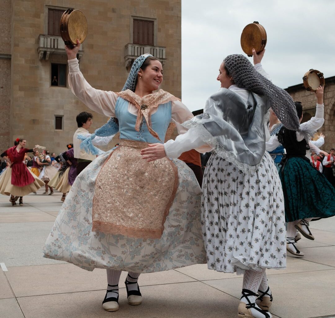 Sardana dancing in Montserrat, Catalonia