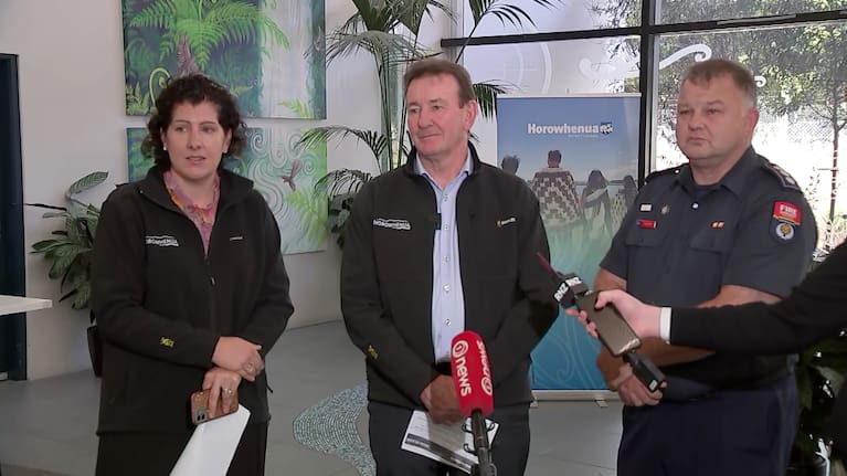 Officials provide an update after mini tornado tore through Levin.