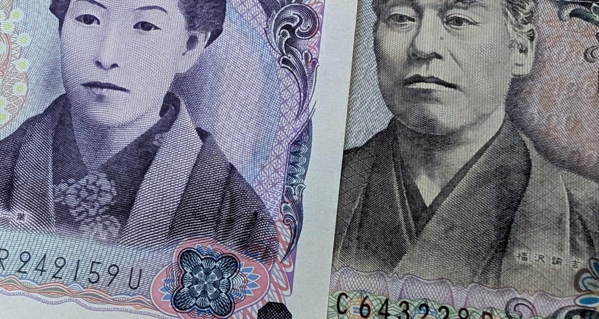 The facial expression of the people on Japanese notes look like they are being held at a red signal on the Northern Line